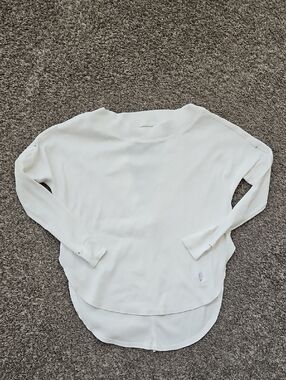 FP Movement Women’s White Long-Sleeve Layered Hem Top